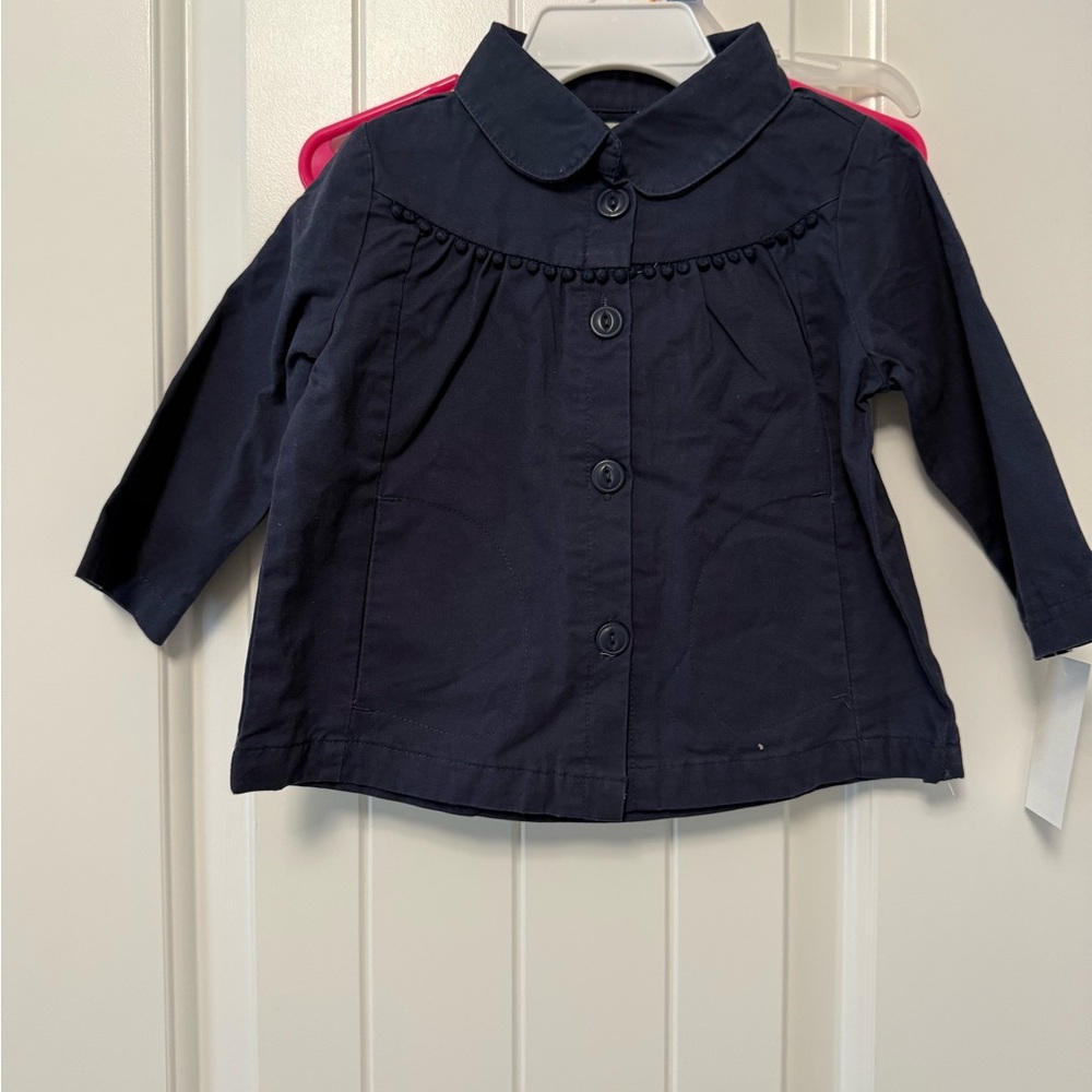 Navy Button-Up Jacket, 12 months, NWT